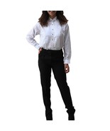 Womens Black Non Pleated Adjustable Tuxedo Pants - $440.59 MXN