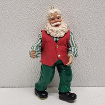 Clothtique Possible Dreams Ltd. Santa Ornament Figure 2000 Green Pants Red Vest - $19.70