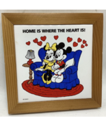 Disney Mickey Minnie Mouse Gourmet 5.5” Ceramic Hangable Wood Framed Tri... - $342.03 MXN