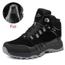 Fashion Design Men Boots Microfiber Ankle Lace Up Snow Shoes Winter Warm Male Ca - £60.39 GBP