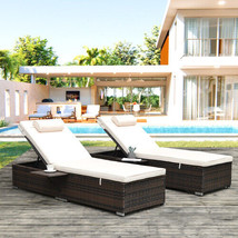 Outdoor Pe Wicker Chaise Lounge - 2 Piece Patio Lounge Chair; Chase Longue - $368.74