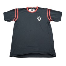 Volcom Shirt Boys XL Black Red Short Sleeve Crew Neck stripe Cotton Casual Tee - £17.09 GBP