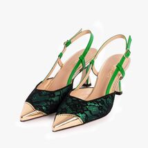 The Bali Green Leather Slingback Women Sandal image 2