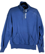 rare VANS off the wall 1/4 zip steel blue hooded pullover sweatshirt X-S... - $28.41