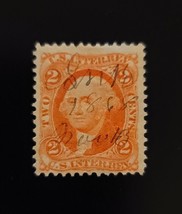 1862-71 2c U.S. Internal Revenue, George Washington, First Issue, Orange, R15c - $2.98