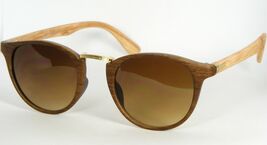 SUNGLASSES IN WOOD LOOK GIL B1206A BROWN W/ BROWN LENS UV400 GLASSES 48-... - $29.70