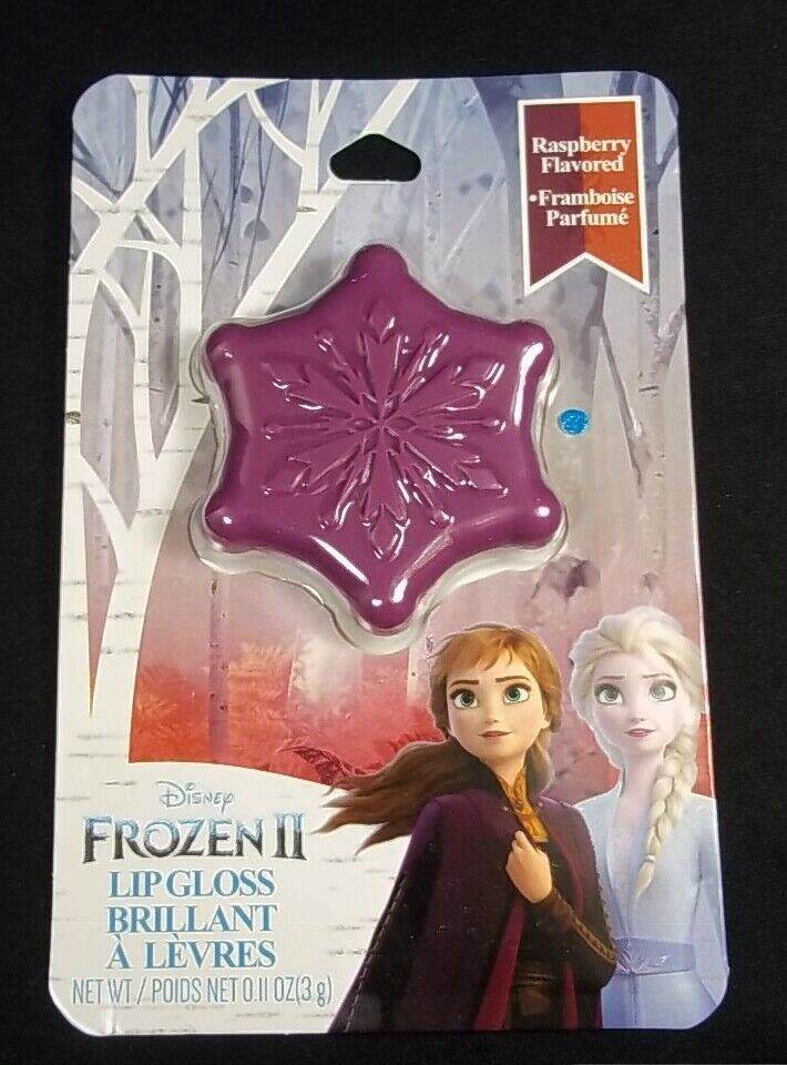Disney Frozen II Raspberry flavored Lip Gloss Purple Snowflake compact NEW - $3.95