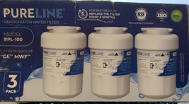 Pureline Refrigerator Water Filter Model #PL-100 3-Pack New GE MWF - £27.17 GBP