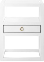 Side Table Bungalow 5 Newport Americana Ring Pull White Lacquer Brass Stained - £1,302.15 GBP