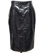 CHANEL Black Leather Skirt Pencil Lambskin Vent Rome Gunmetal 2016 Sz 40 - £1,233.04 GBP