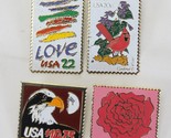 USPS Postage Stamp Metal Pins Love 22 c Rose 18 c USA $10.75 Illinois 20 c - $21.55