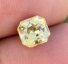 2.12 Cts Natural Ceylon Unheated Yellow Sapphire Radiant Cut Loose Gemstone - £761.22 GBP