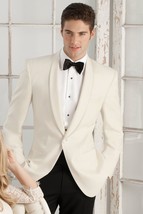 Ike Behar Light Ivory Tuxedo Dinner Jacket Slim Fit - £175.50 GBP