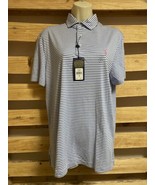 NEW Polo Ralph Lauren Blue and White Striped Polo Shirt Men&#39;s Size Mediu... - $846.75 MXN