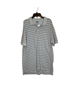 Nautica Mens Polo Golf Shirt Size Medium Blue With White Stripes Knit Co... - £23.70 GBP