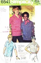 Vintage 1974 Teen Boy&#39;s SHIRTS Simplicity Pattern 6541-s  Size 16 - £9.43 GBP