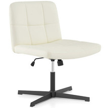 PU Leather Upholstered Cross-legged Office Chair with Oversized U-shaped... - $152.49
