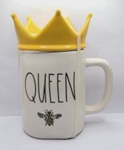 RAE DUNN Magenta Artisan Coffee Cup Mug CROWN Lid QUEEN Bumblebee NWOT - £14.95 GBP