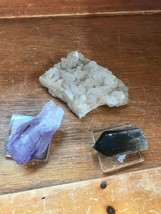 Lot of Purple Amethyst Black &amp; Clear Prism &amp; Clear Crystal Rock Specimen... - £11.69 GBP