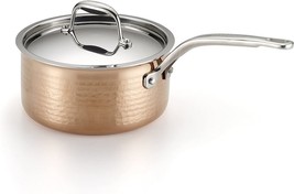 Lagostina Martellata Tri-ply Hammered Stainless Steel Copper 2-qt Sauce with Lid - £44.67 GBP