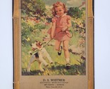 Vintage 1948 General Store Dry Goods Full Pages Calendar Girl Walking Do... - $24.74