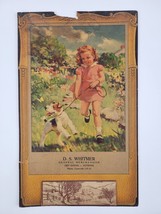 Vintage 1948 General Store Dry Goods Full Pages Calendar Girl Walking Dog Art - £19.66 GBP