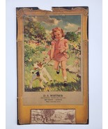 Vintage 1948 General Store Dry Goods Full Pages Calendar Girl Walking Do... - £19.43 GBP