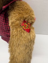 Vintage Vermont Teddy Bear Red Check Shirt Tan Jointed 16” Plush Bear Su... - $14.85