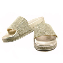 H2K Tiffany-High Silver Sparkle Fashion Slides Flip Flops Sandals Bling ... - $27.99