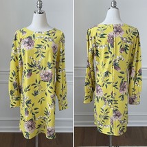 LOFT Yellow Floral Long Sleeve Shift Dress 4 - $377.69 MXN
