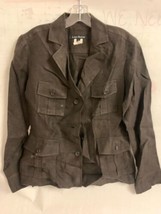 LIDA BADAY Size 8 Women&#39;s Military Jacket, Dark Brown, 4 pocket - £31.28 GBP