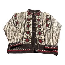 Norsk Husflid Norway Wool Knitted Button Down Cardigan Detailed Sweater ... - £97.15 GBP