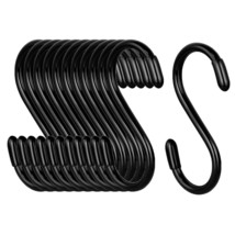 12 Pack S Hooks For Hanging, 3.5 Inch Heavy Duty Metal S Hooks Non Slip Black S  - $11.99