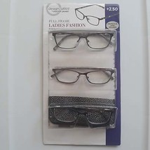 Design Optics By Foster Grant Full Frame Ladies Fashion 3 Pack Size: +2.50 - $34.99