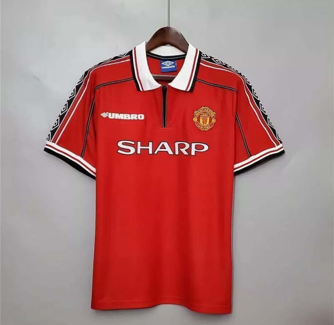 Free Shipping David Beckham Manchester United 98/99 Retro Home Jersey