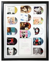 Madonna Signed Framed 29x37 Letter &amp; Career CD Collection Display JSA LOA - £1,255.25 GBP