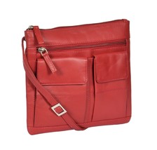 DR369 Women&#39;s Soft Leather Flight Sling Bag Red - £22.15 GBP