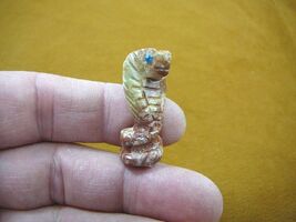 (Y-SNAK-6) little Red COBRA Snake gemstone carving soapstone Peru love s... - $8.99