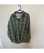 Eddie Bauer Mens XL Tall Long Sleeve Button Down Flannel Shirt Green - $289.18 MXN