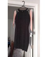 New By By Misses Downtime Sweater Dress Jeweled Blush Charcoal Gray Sz M - $17.68