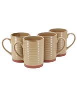 Gibson Home Terra Bella 4 Piece 18.5 Ounce Terracotta Mug Set in Sandstone - $1,201.57 MXN