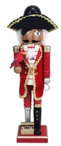Wooden Christmas Nutcracker,15&quot;,ONE Foot Pirate With Parrot &amp; Treasure Chest,P&amp;T - £27.39 GBP