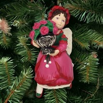 Vintage Hallmark Keepsake Ornament Rose Angel Flowers Collector&#39;s Series - £7.47 GBP