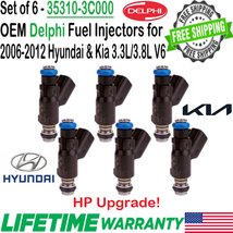 OEM 6Pcs Delphi HP Upgrade Fuel Injectors For 2006-2012 Hyundai Kia 3.3L 3.8L V6 - £75.17 GBP