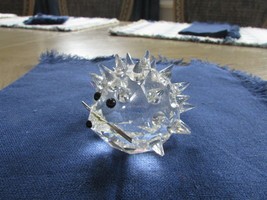 Swarovski Crystal Glass Porcupine Figurine Silver Whiskers Black Eyes Nose 2&quot;H - £13.81 GBP