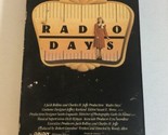 Radio Days Vhs Tape Woody Allen Jeff Daniels Mia Farrow Diane Keaton S2B - $3.95