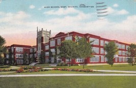 High School East Wichita Kansas KS 1952 Postcard to Wynona Oklahoma A17 - £2.33 GBP