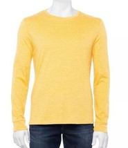 Mens Shirt Long Sleeve Sonoma Yellow Pastal Supersoft Crew Casual Tee-sz M - £11.84 GBP