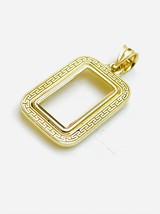 Solid 14k Gold Greek Key  Bezel frame for  2.5  gram credit suisse Gold Bar - £230.11 GBP