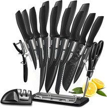 17-Piece, Black, Midone Knife Set With Kitchen Accessories Is Made Of Ge... - £36.73 GBP